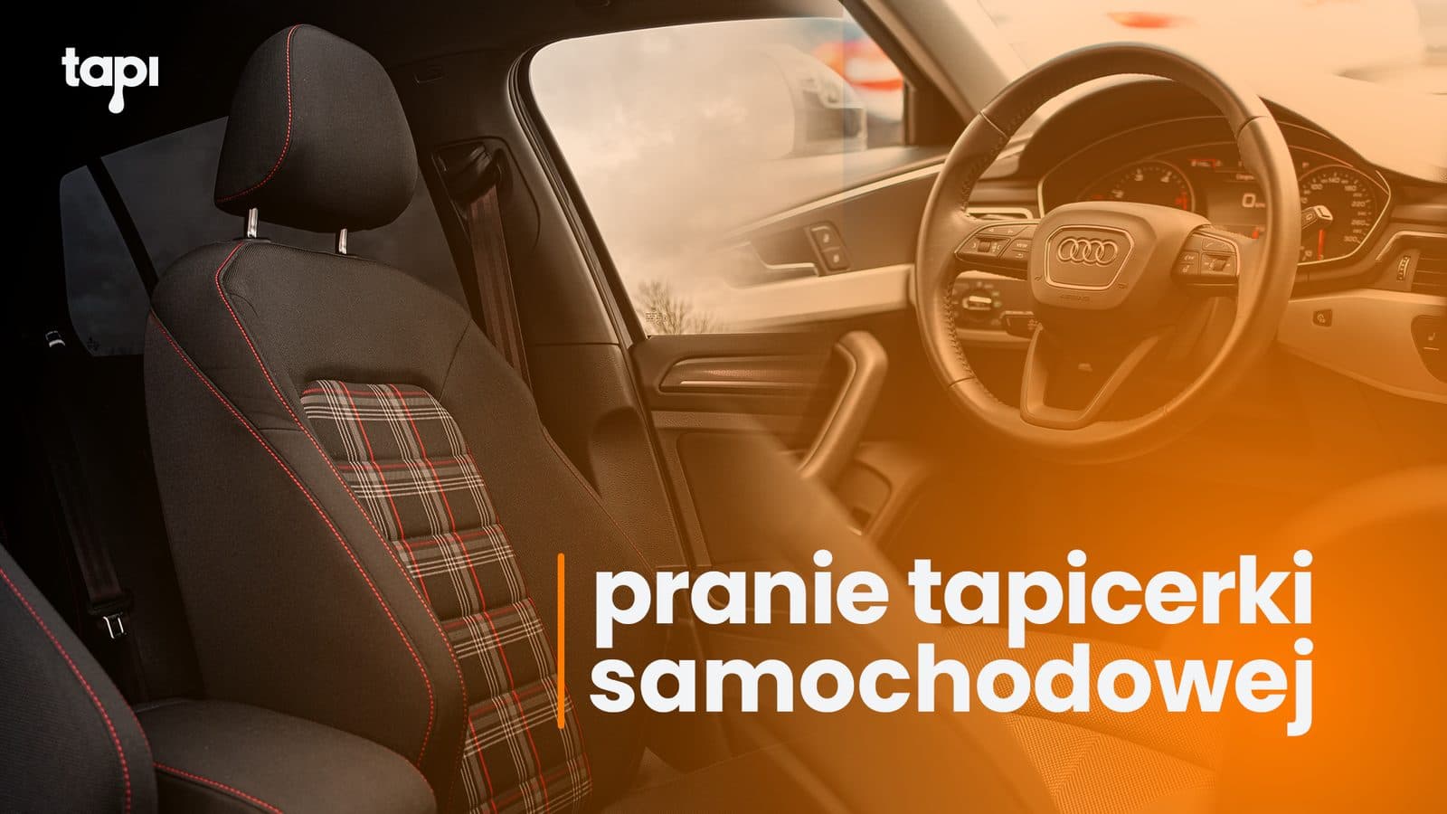 Czysty fotel samochodowy po praniu tapicerki